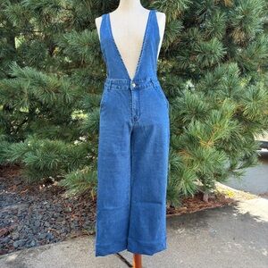 Roolee Denim Wide Leg Overalls
